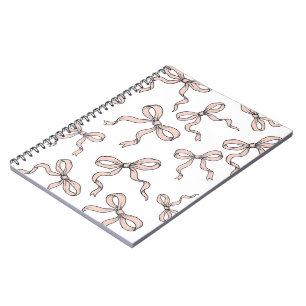 Cuaderno Lazos de cinta rosa de moda lindos delineados en n
