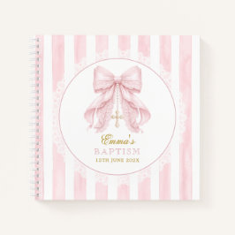 Cuaderno Lazos rosados elegantes rayas de niña bebé