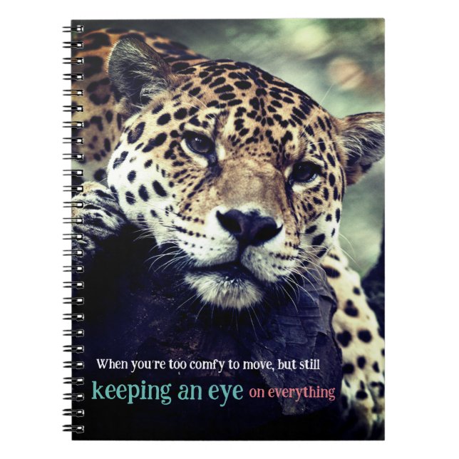 Cuaderno Lazy jaguar en foto de árbol (Frente)