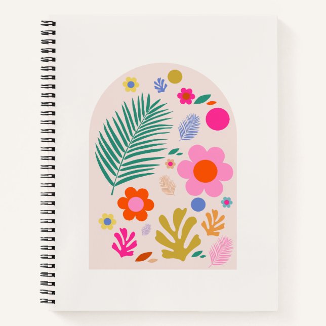 Cuaderno Le Jardin 04 Flores Retro Floral moderna (Anverso)