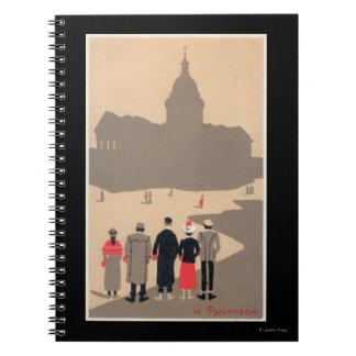 Cuaderno Le Pantheon Art Deco Scene Paris, Francia