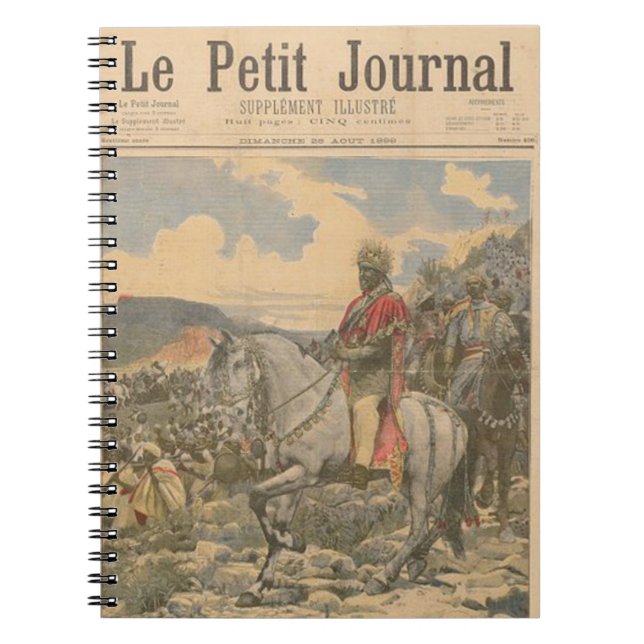 Cuaderno Le Petit Journal del emperador etíope Menelik II (Frente)