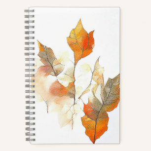Cuaderno Leaf Otoño Temporada Otoño Naturaleza Watercolor A