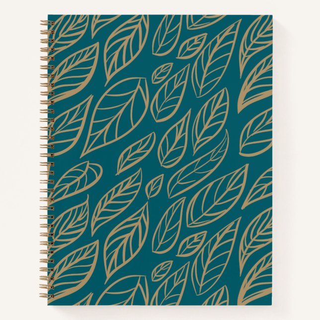Cuaderno Leafy Thoughts – Golden Botanical Spiral  (Anverso)