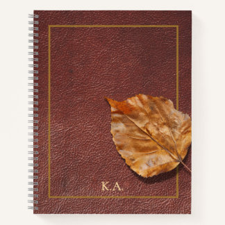 Cuaderno Leather Look Leaf Journal – Personalized Notebook