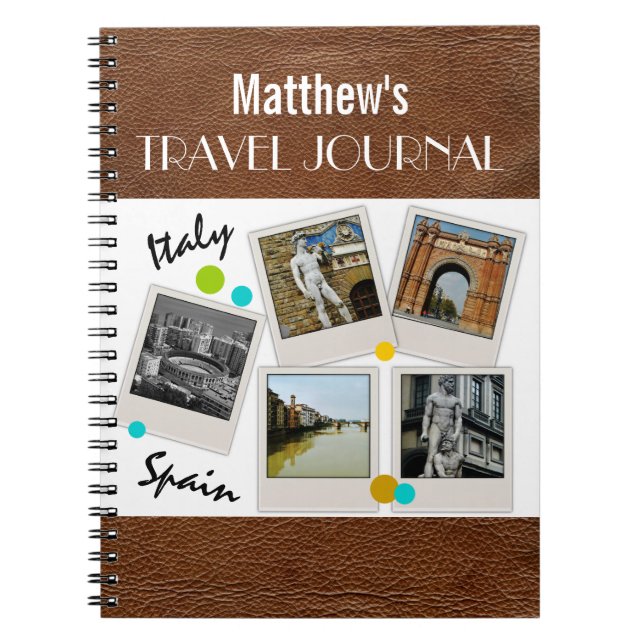 Cuaderno Leather Look Travel Journal y Fotos (Frente)