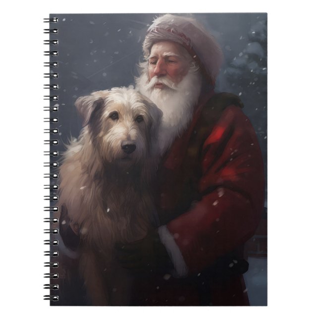 Cuaderno Lebrel con Santa Claus Festivo de Navidad (Frente)