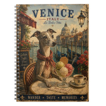Lebrel Italiano en Venecia Arte de Viaje Vintage