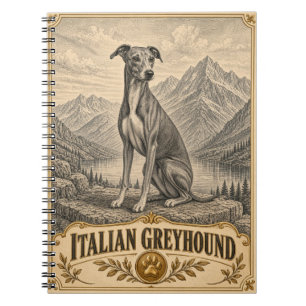 Cuaderno Lebrel Italiano, Perro Patrimonio Vintage