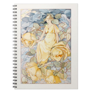 Cuaderno Leche de flores amarillas victoriana