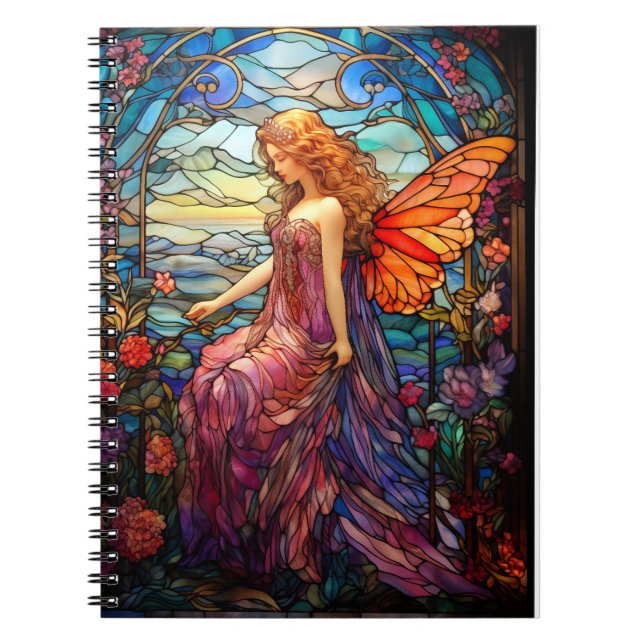 Cuaderno Leche mágica de vidrio manchado estilo Tiffany (Frente)