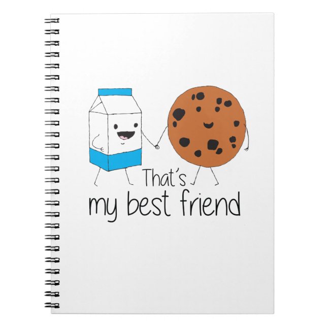 Cuaderno Leche y galletas Mejor amigos BFF Amistad Arte (Frente)
