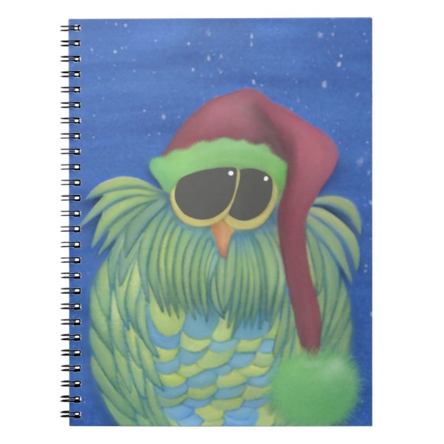 Cuaderno Lechuza Adorable con Santa Hat (Frente)