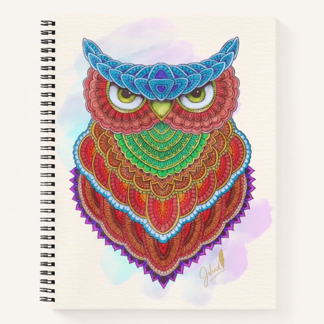 Cuaderno Lechuza coloreada (Anverso)