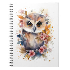 Cuaderno Lechuza con flores para la guardería