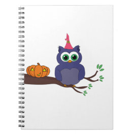 Cuaderno Lechuza Cuta de Halloween y calabaza