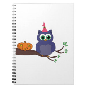 Cuaderno Lechuza Cuta de Halloween y calabaza