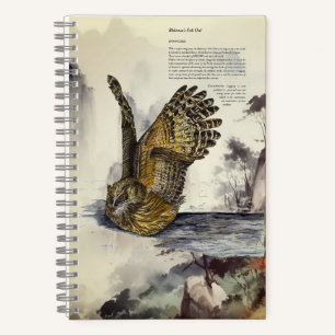 Cuaderno Lechuza de Blakiston pintada a mano