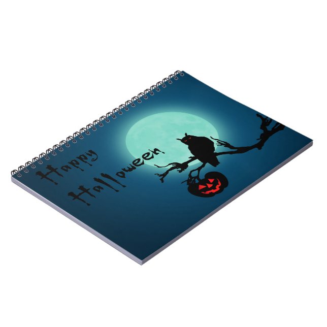 Cuaderno Lechuza de calabaza nocturna de Halloween (Lado Izquierdo)