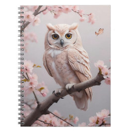 Cuaderno Lechuza de cerezo rosa de ensueño