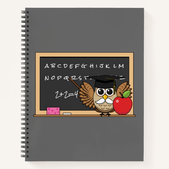 Cuaderno Lechuza educativa con Personalizado Apple (Anverso)