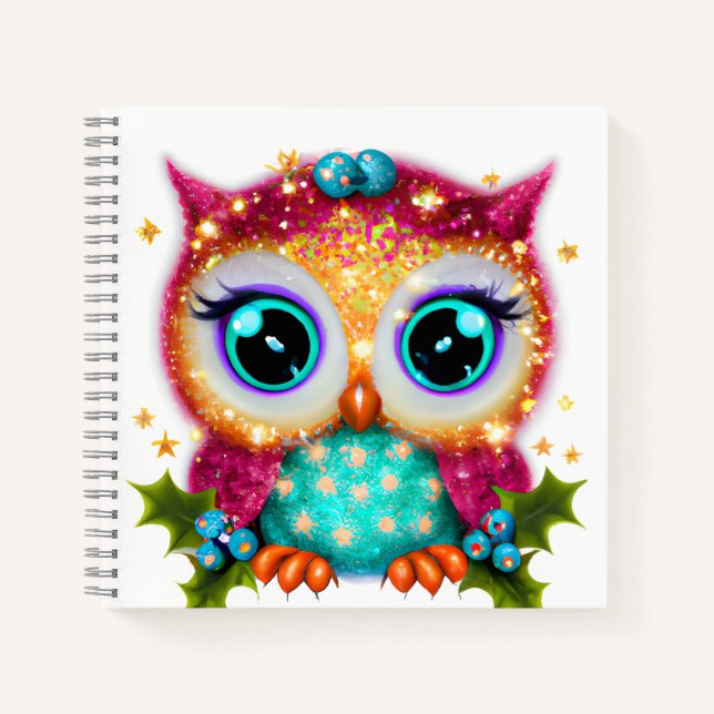Cuaderno Lechuza Kawaii dulce y adorable (Anverso)