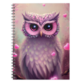Cuaderno Lechuza Kawaii Rosa