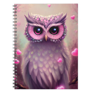 Cuaderno Lechuza Kawaii Rosa