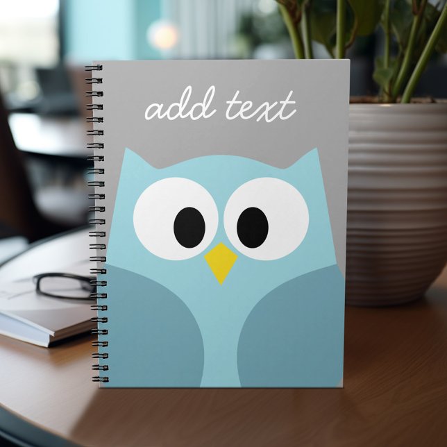 Cuaderno Lechuza Personalizado corta - Nombre personalizado (Personalized notebook - add your name or other text)