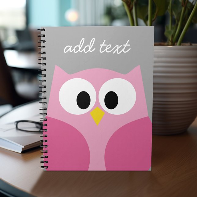 Cuaderno Lechuza Personalizado pequeña - Nombre personaliza (Personalized notebook - add name and custom text)