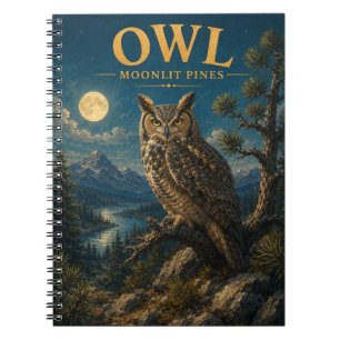 Cuaderno Lechuza Pinos a la Luz de la Luna Watercolor GeoSa