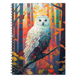 Cuaderno Lechuza Pintando Retrato Animal de Ave Vida Silves