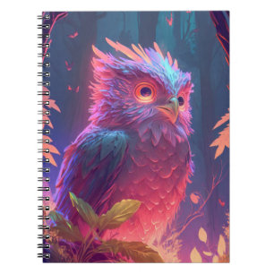Cuaderno Lechuza Pintando Retrato Animal de Ave Vida Silves
