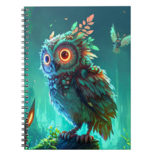 Cuaderno Lechuza Pintando Retrato Animal de Ave Vida Silves
