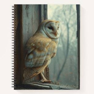 Cuaderno Lechuza Rústica En La Espiral De Arte De La Ventan