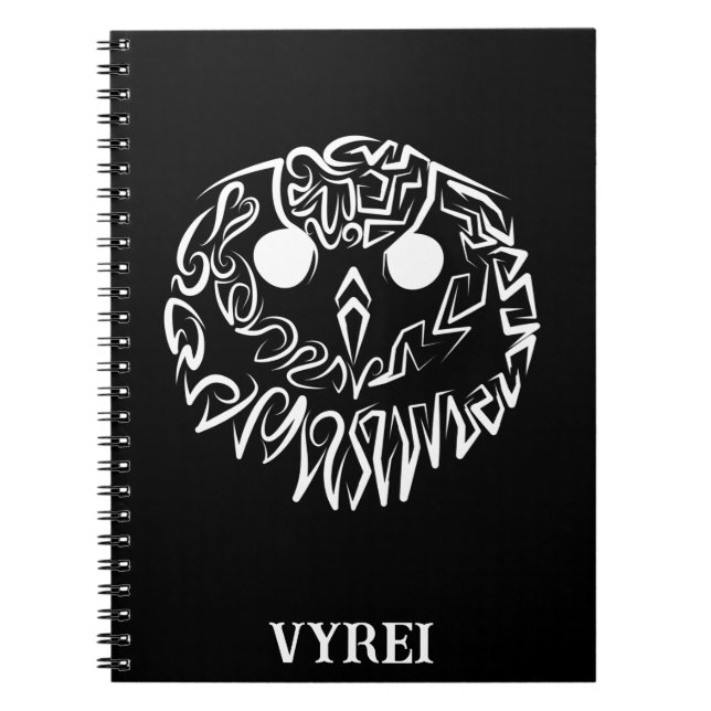 Cuaderno Lechuza Tribal Negra y Blanca (Frente)