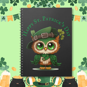 Cuaderno Lechuza verde del Día de San Patricio