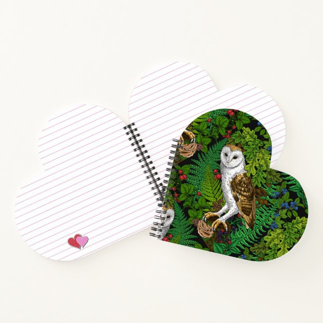 Cuaderno Lechuzas, helechos, roble y bayas (Interior)