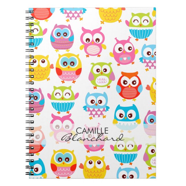 Cuaderno Lechuzas pequeñas personalizadas (Frente)
