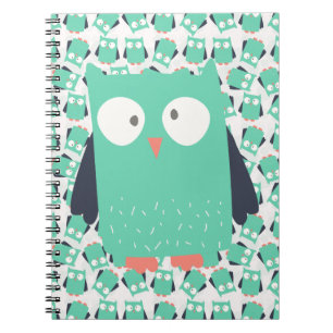 Cuaderno Lechuzas singulares verde azuladas