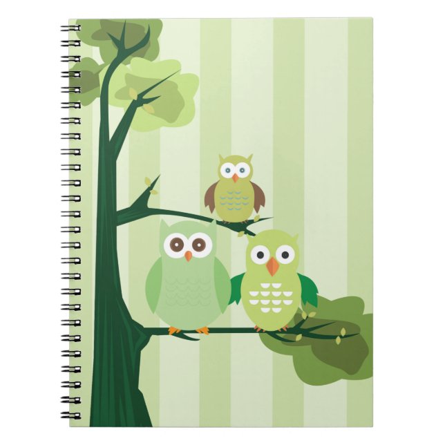 Cuaderno Lechuzas verdes (Frente)