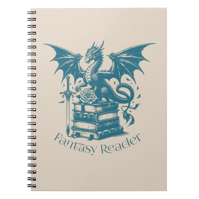 Cuaderno Lector de fantasía de Dragon and Books (Frente)