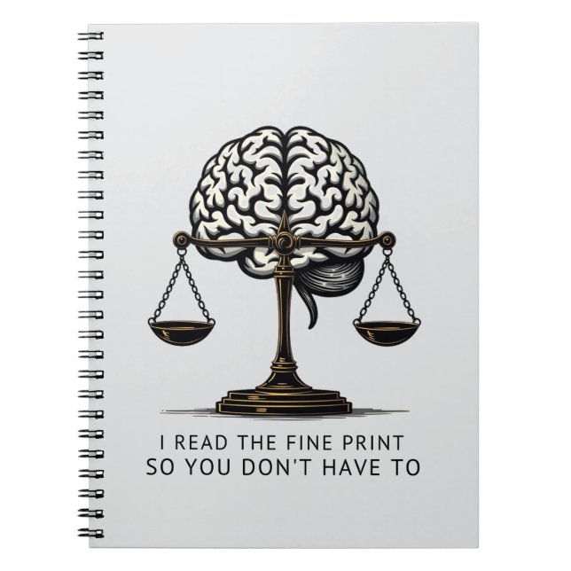 Cuaderno Lector de impresión fino - Edición de cerebro y ju (Frente)