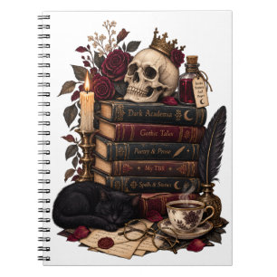 Cuaderno Lector gótico de literatura Calavera y rosas