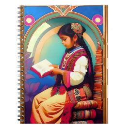 Cuaderno Lectura de Chica mexicano Art Nouveau
