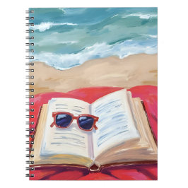 Cuaderno Lectura de playa | Pintura de acuarela de olas del