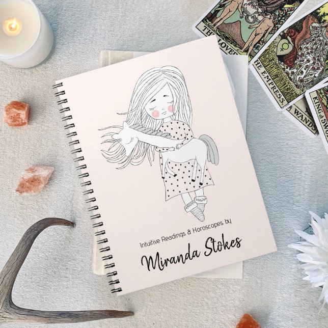Cuaderno Lecturas intuitivas de Magia Unicornio Cariño Rosa (Sweetheart Unicorn Magick Intuitive Readings Pink Notebook)
