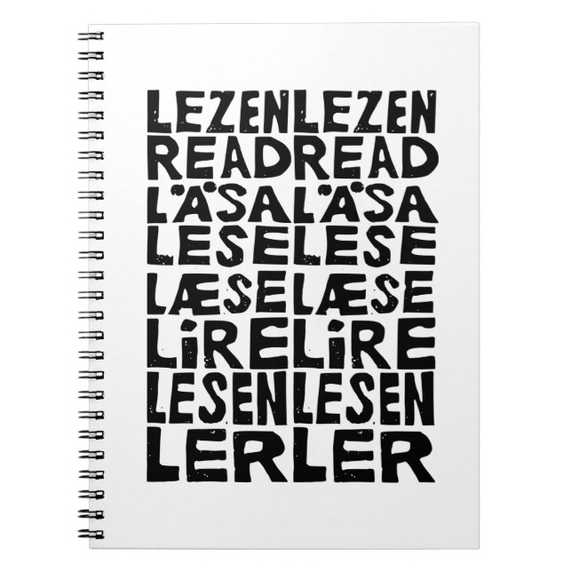 Cuaderno Leer 8 idiomas Lino Imprimir cartón de fotos en es (Frente)