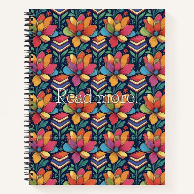 Cuaderno Leer más con flores (Anverso)