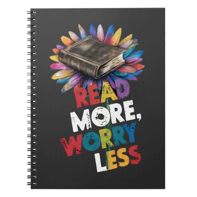 Cuaderno Leer más, menos preocupante es leer libros de dich (Frente)
